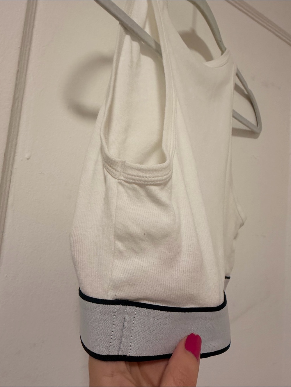 Dolce & Gabbana White Cropped Logo Tank with Black Band - Picture 6 of 7